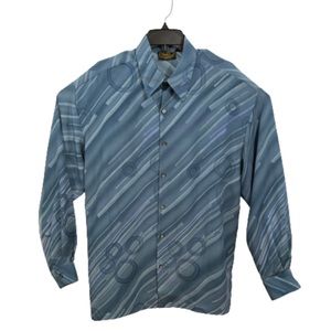 Monzini Collection Men's Shirt Hipster 70’s Polyester Disco Club Size L USA Made